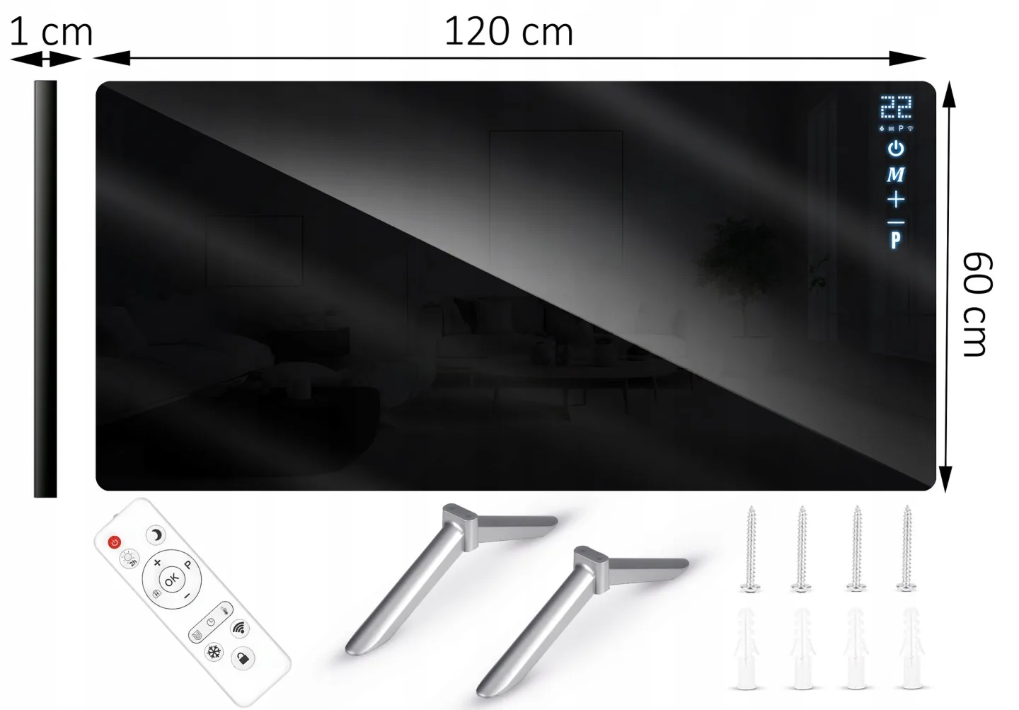 Termékkép 23: Infravörös fűtőpanel, sugárzó infrafűtés 720 W Berdsen BD-985, távirányító, Wi‑Fi alkalmazás