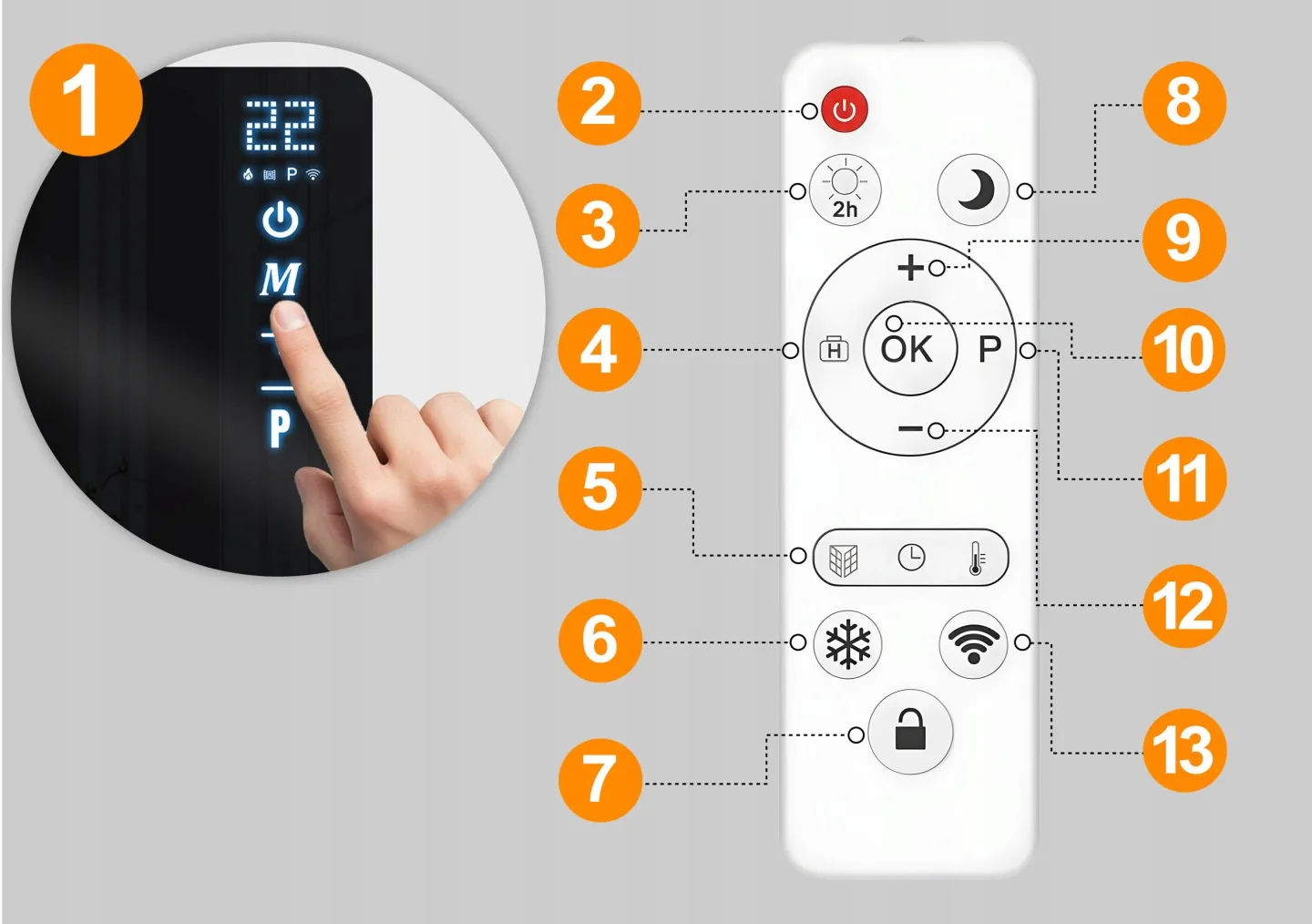 Termékkép 19: Infravörös fűtőpanel, sugárzó infrafűtés 720 W Berdsen BD-985, távirányító, Wi‑Fi alkalmazás