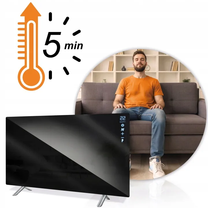 Termékkép 13: Infravörös fűtőpanel, sugárzó infrafűtés 720 W Berdsen BD-985, távirányító, Wi‑Fi alkalmazás