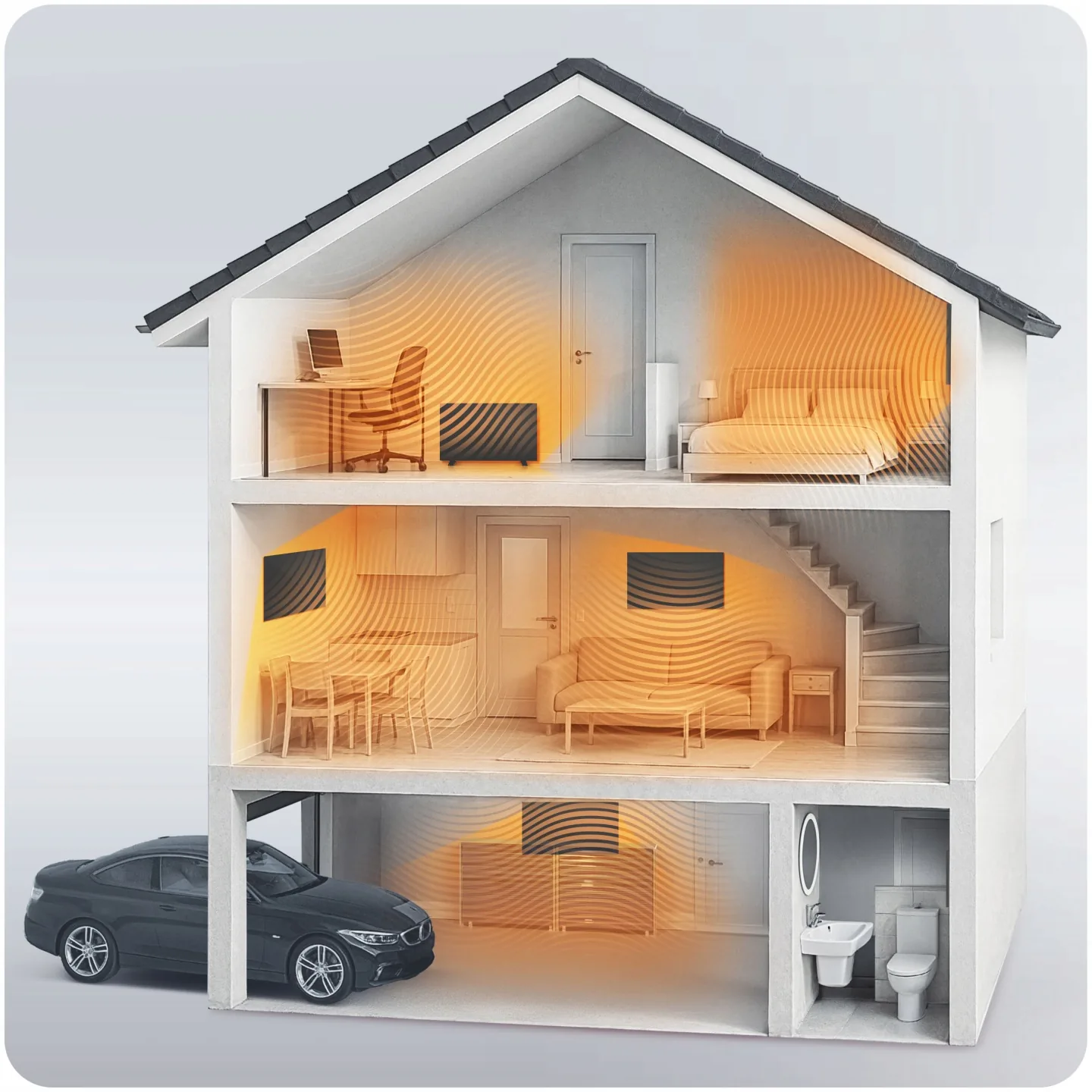 Termékkép 11: Infravörös fűtőpanel, sugárzó infrafűtés 720 W Berdsen BD-985, távirányító, Wi‑Fi alkalmazás