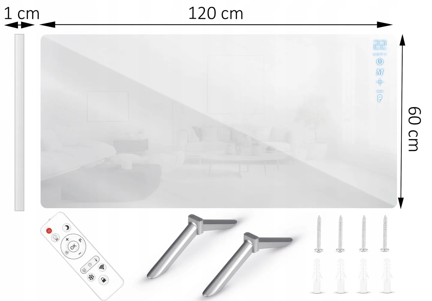 Detail produktu 23: Infračervený ohřívač, sálavý panel 720 W Berdsen BD-985, dálkové ovládání, Wi‑Fi aplikace