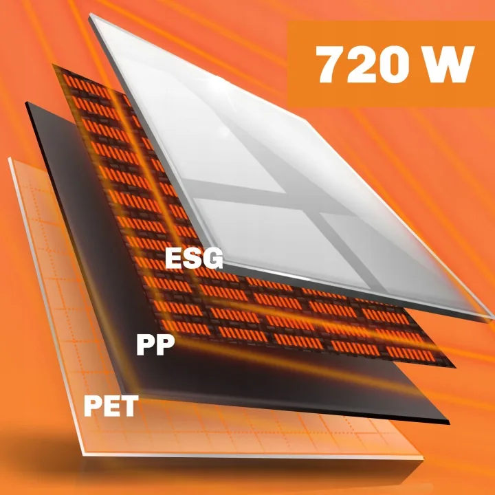 Detail produktu 15: Infračervený ohřívač, sálavý panel 720 W Berdsen BD-985, dálkové ovládání, Wi‑Fi aplikace