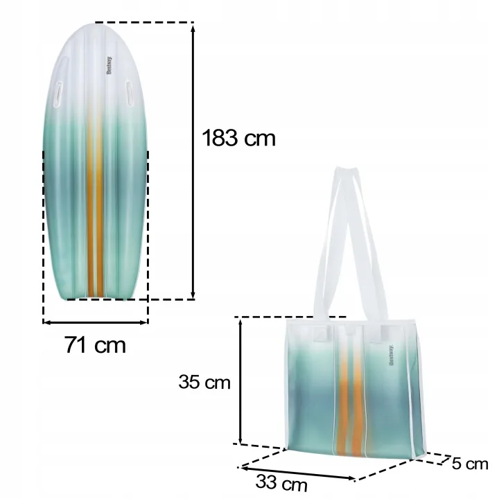 Slika proizvoda 5: Napuhujuća daska za plivanje, plažni madrac 183x71 cm Bestway 42072