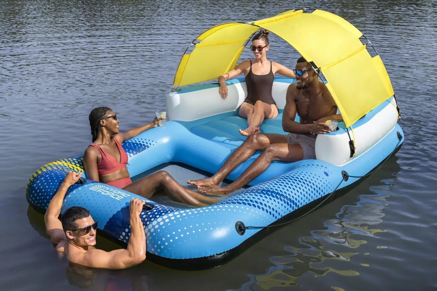 Slika proizvoda 2: Plutajući otočni krevet za 4 osobe s nadstrešnicom Summer Oasis Bestway 43645