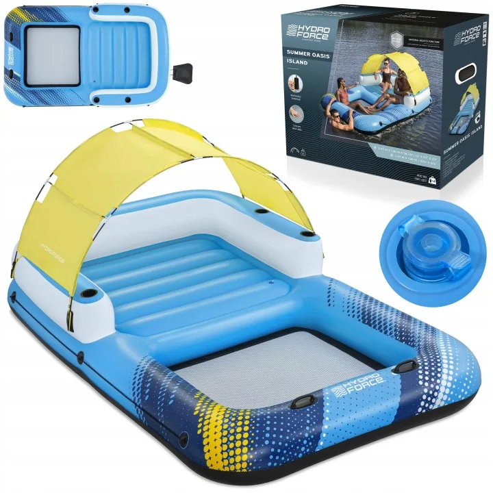 Plutajući otočni krevet za 4 osobe s nadstrešnicom Summer Oasis Bestway 43645