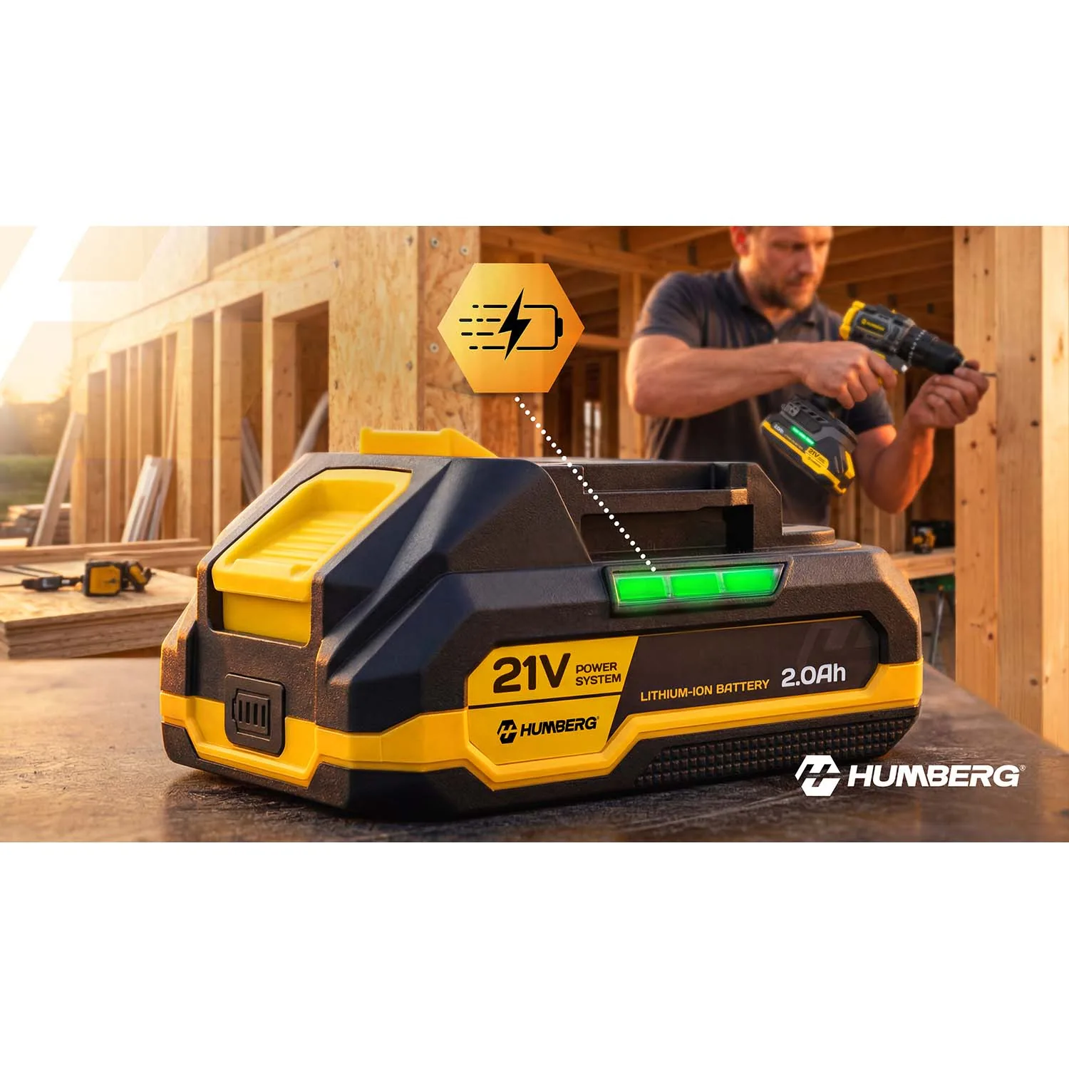 Slika izdelka 8: Akumulator 21 V 2 Ah za električno orodje Humberg Li-Ion 5 celic HM-433