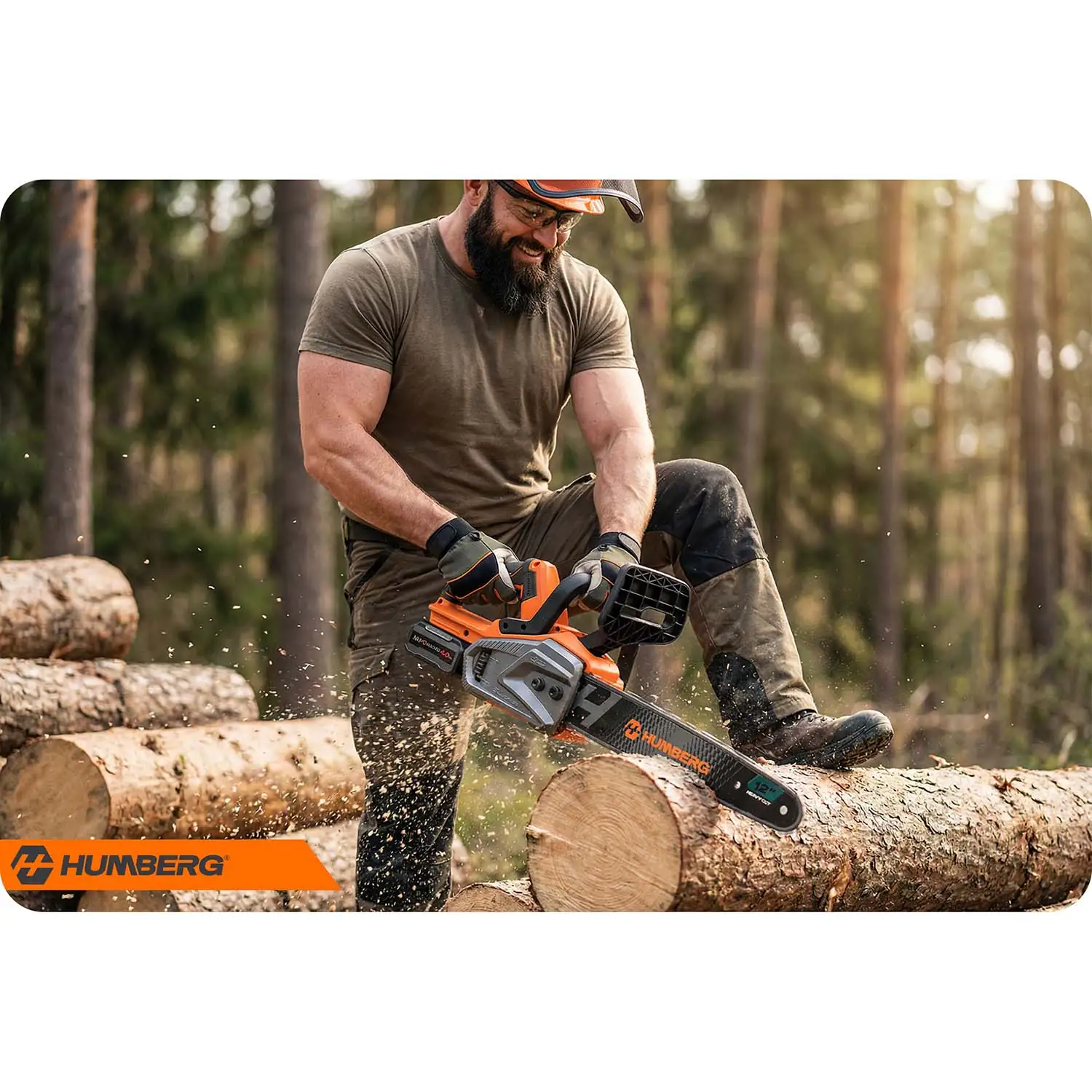Termékkép 8: Láncfűrész 12" akkumulátoros fűrész fához Humberg HM-436