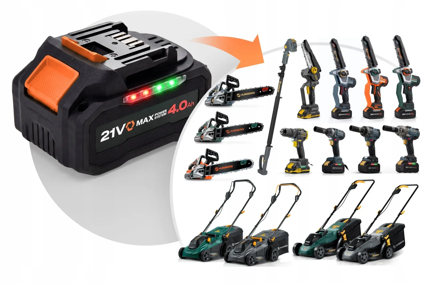 Imagine produs 9: Acumulator 21V 4Ah pentru scule electrice Humberg HM-439