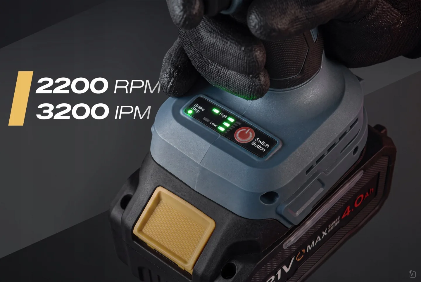 Imagine produs 13: Cheie de impact cu acumulator 21 V 350 Nm Humberg HM-440