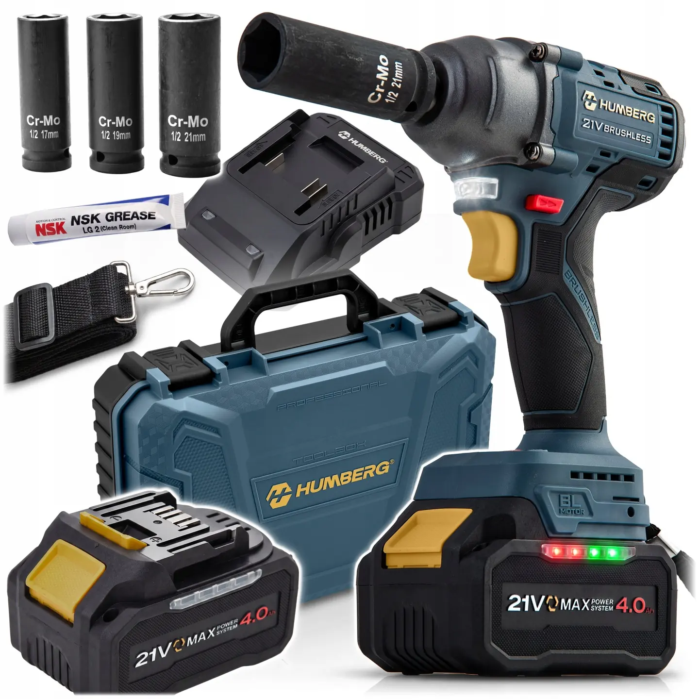 Imagine produs 27: Cheie de impact cu acumulator 21 V 350 Nm Humberg HM-440