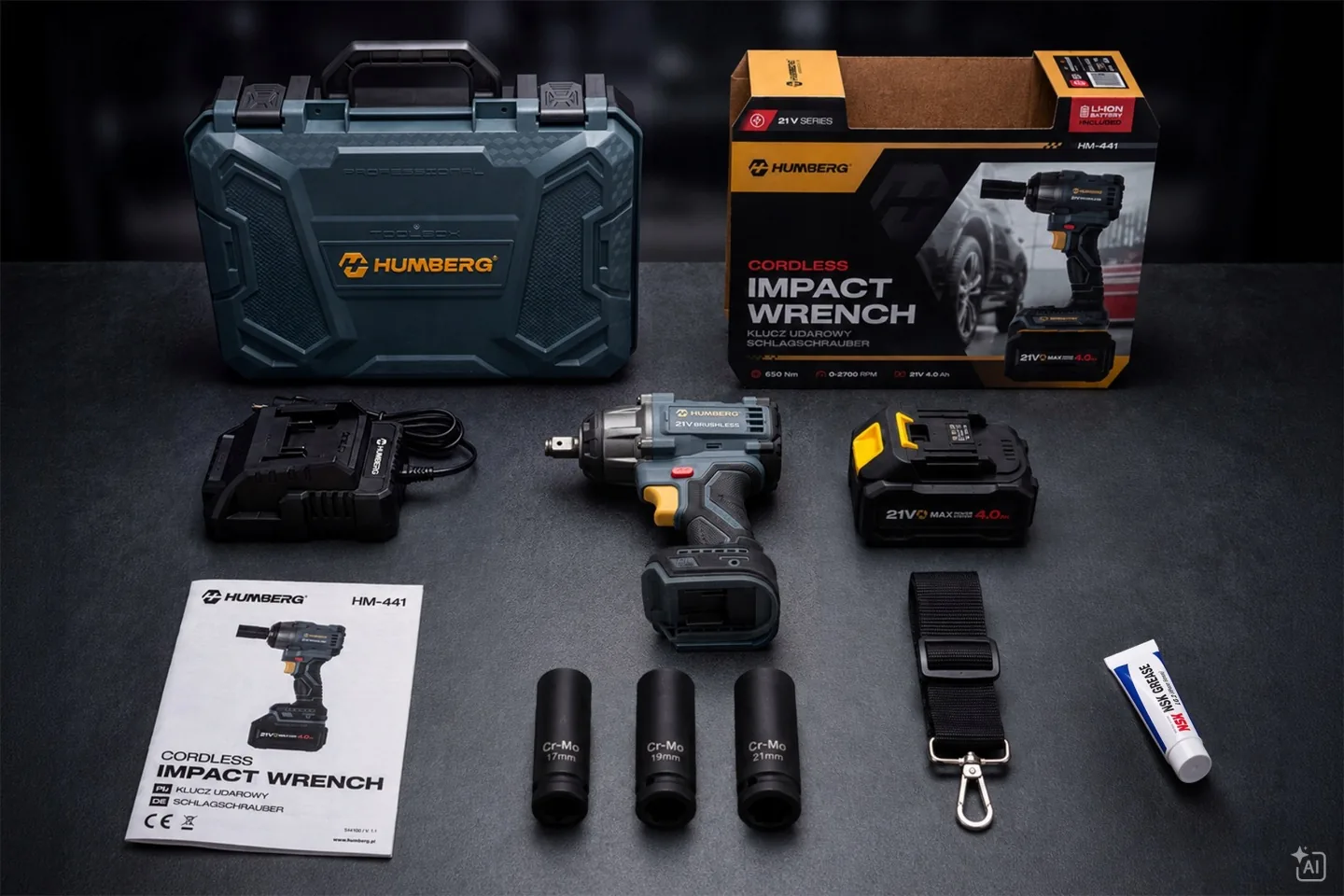 Imagine produs 19: Cheie de impact pe acumulator 21V 650Nm Humberg HM-441