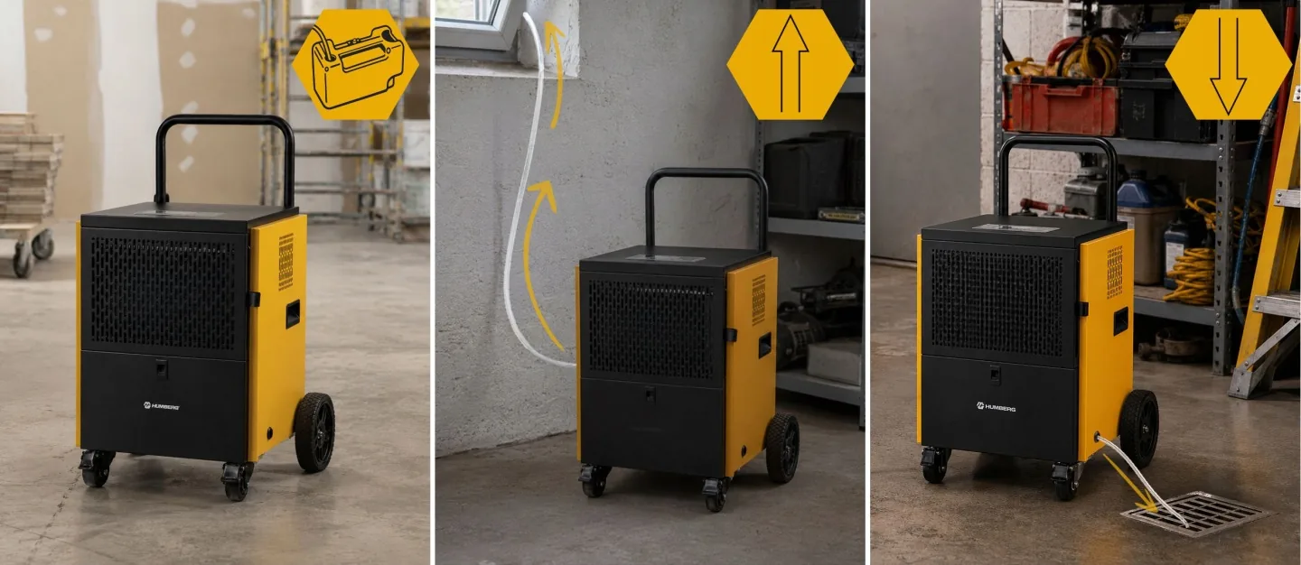 Imagine produs 9: Dezumidificator de aer industrial pentru construcții 60 l/24 h Humberg HM-483