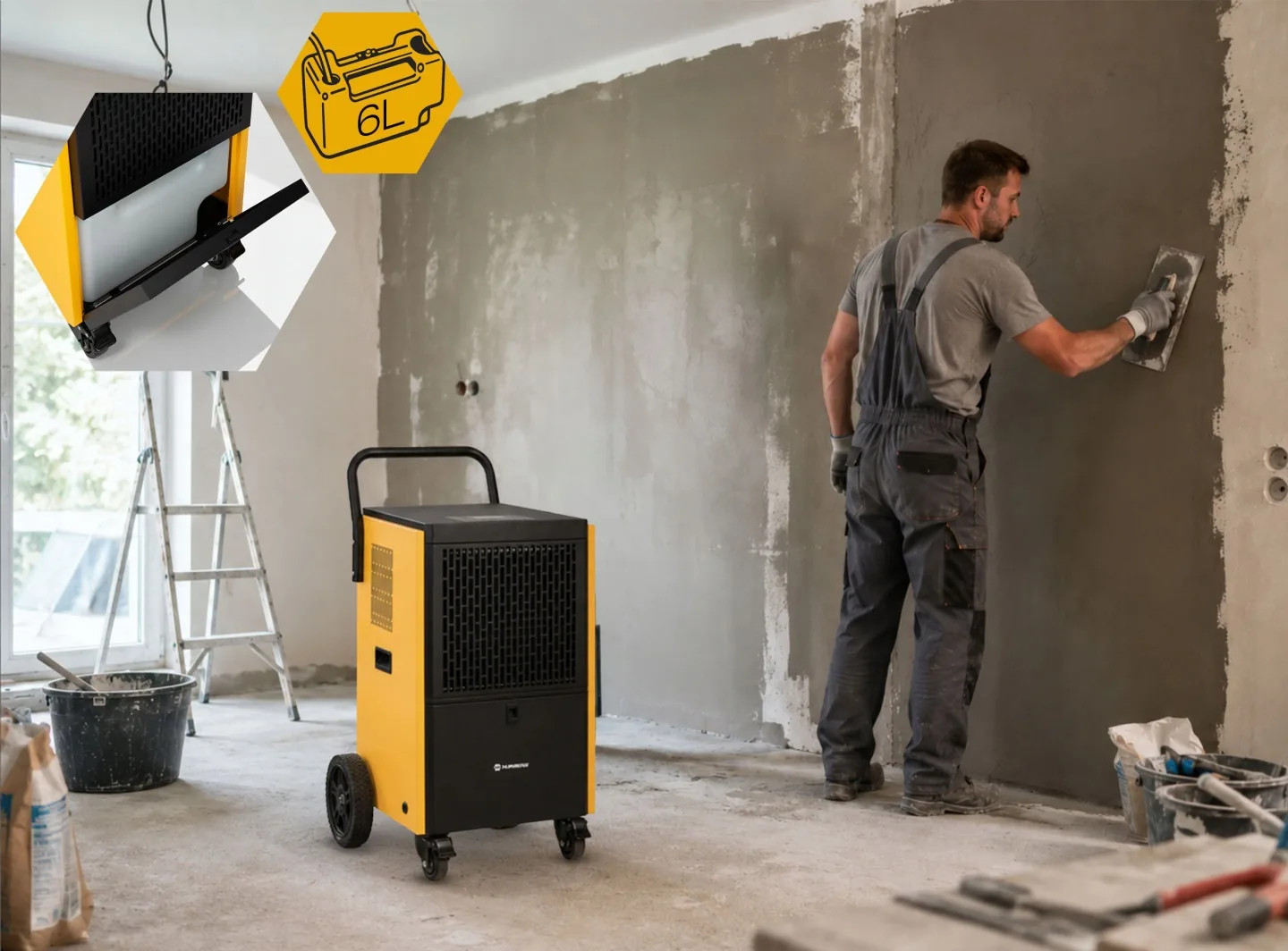 Imagine produs 13: Dezumidificator industrial de șantier 100 l/24 h Humberg HM-484