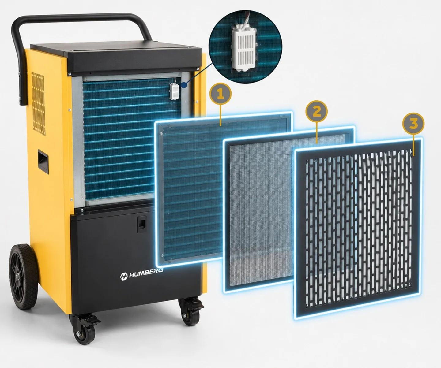 Imagine produs 17: Dezumidificator industrial de șantier 100 l/24 h Humberg HM-484