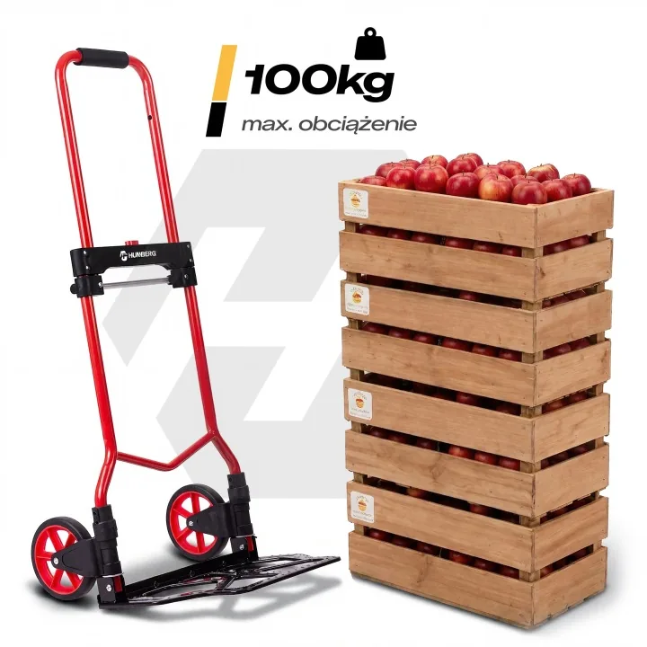 Imagine produs 11: Cărucior de transport pliabil, tip rudă, pentru depozit, 100 kg, Humberg HM-517