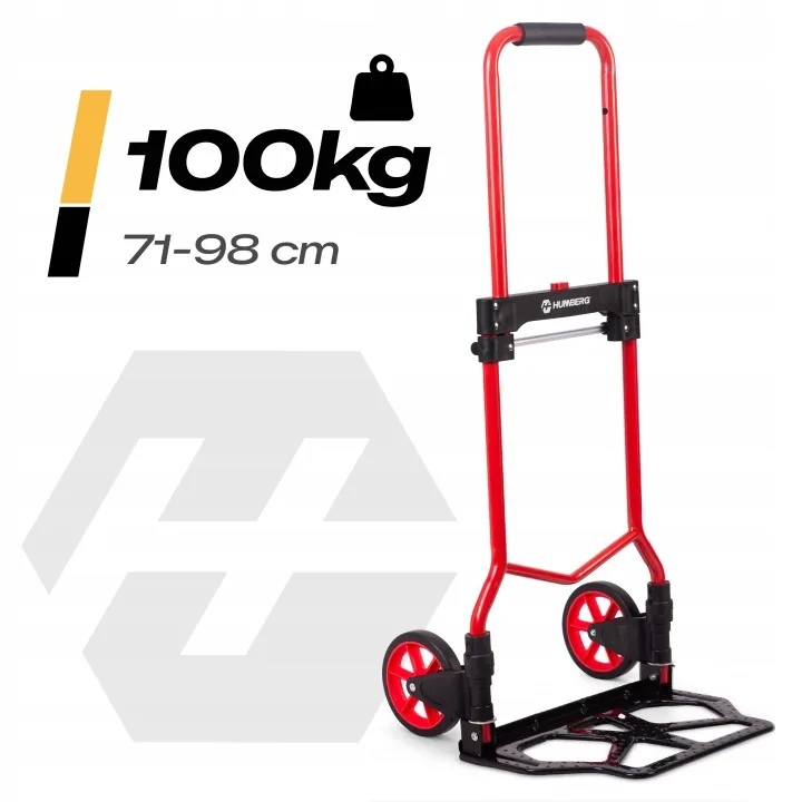 Cărucior de transport pliabil, tip rudă, pentru depozit, 100 kg, Humberg HM-517