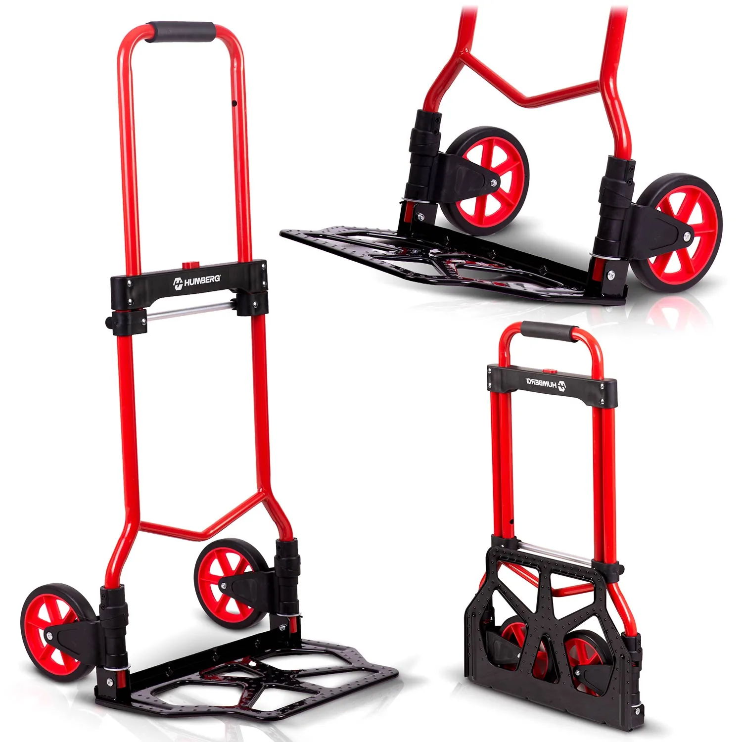 Sklopiva transportna kolica, ručna, skladišna, 100 kg, Humberg HM-517