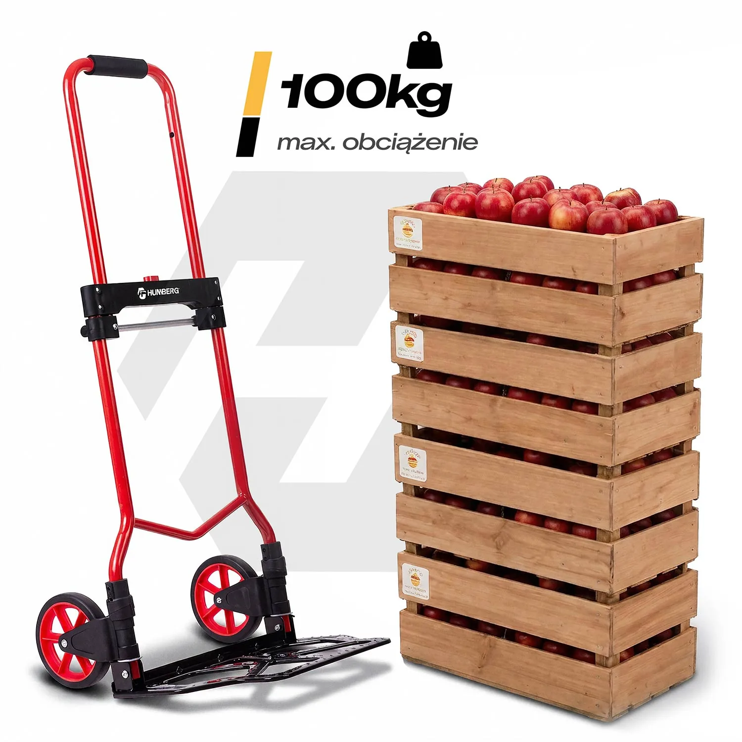 Slika proizvoda 7: Sklopiva transportna kolica, ručna, skladišna, 100 kg, Humberg HM-517