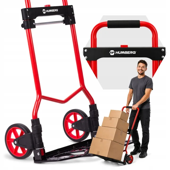 Imagine produs 7: Cărucior de transport pliabil, tip rudă, pentru depozit, 100 kg, Humberg HM-517