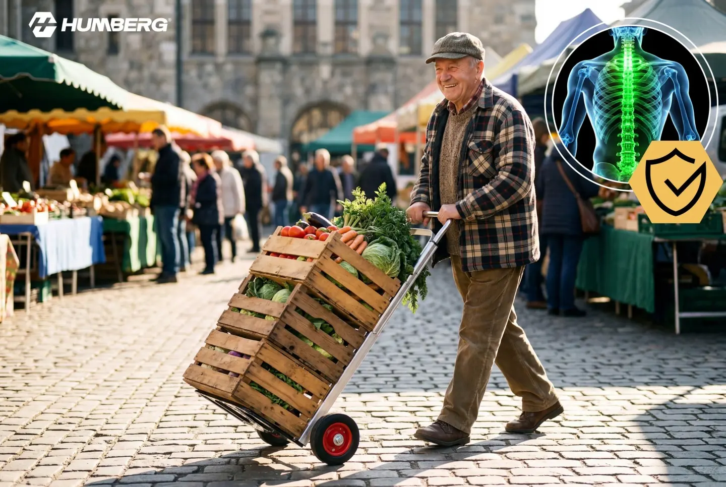 Imagine produs 10: Cărucior de transport pliabil, tip sac, pentru depozit, 90 kg Humberg HM-518