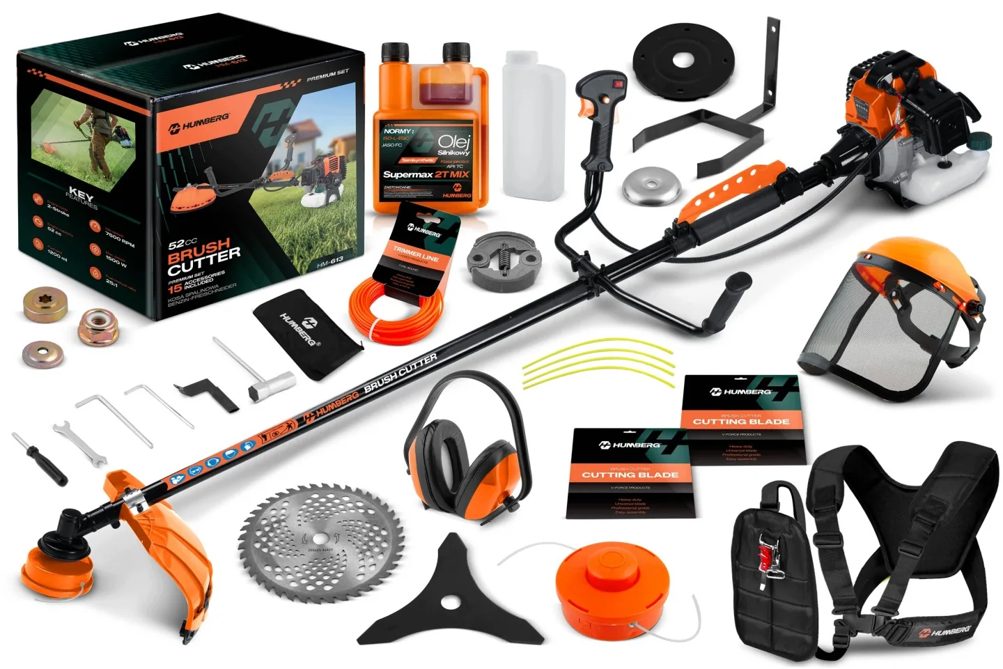 Benzinski trimer – motorna kosa 55 cc + ulje Humberg HM-613