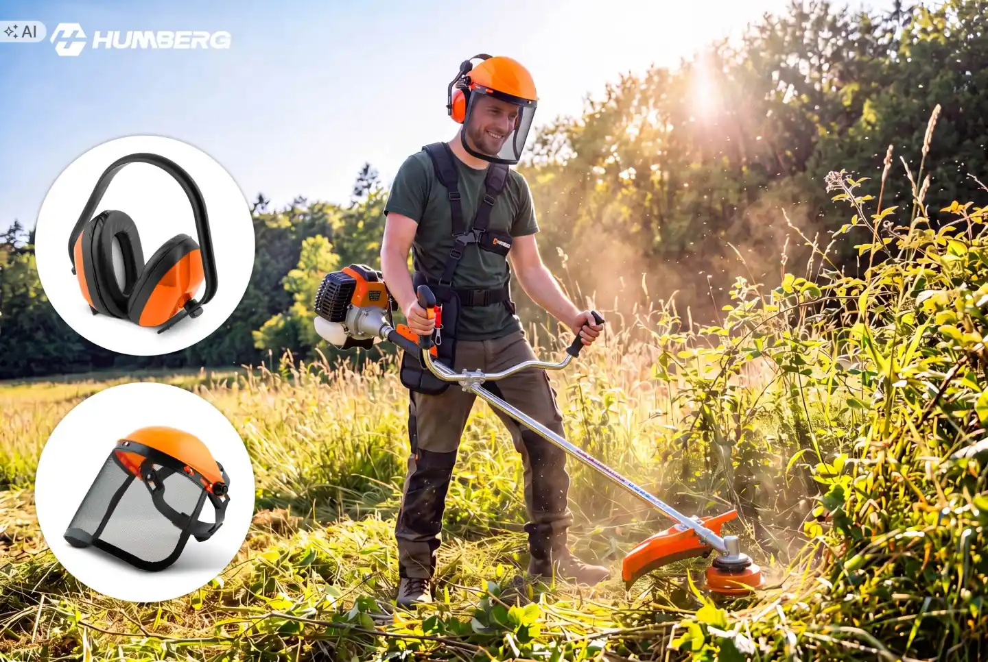 Slika proizvoda 19: Benzinska kosa, motorni čistač 55 cc + ulje Humberg HM-613