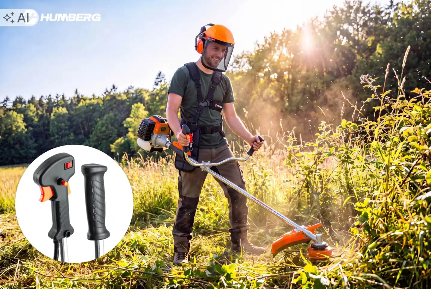 Slika proizvoda 9: Motor za benzinski trimer s ručkama 52 cm³ 7500 o/min Humberg HM-615