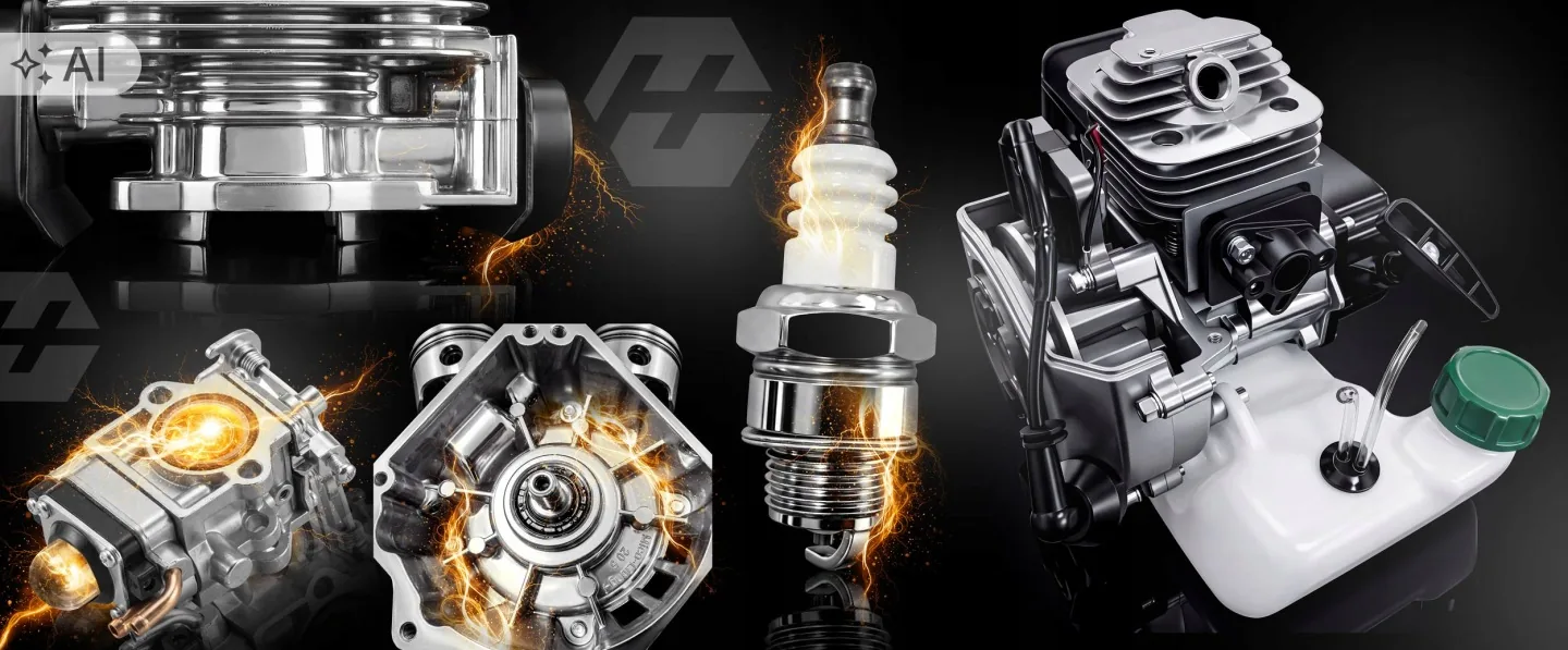 Slika proizvoda 7: Motor za benzinski trimer s ručkama 52 cm³ 7500 o/min Humberg HM-615