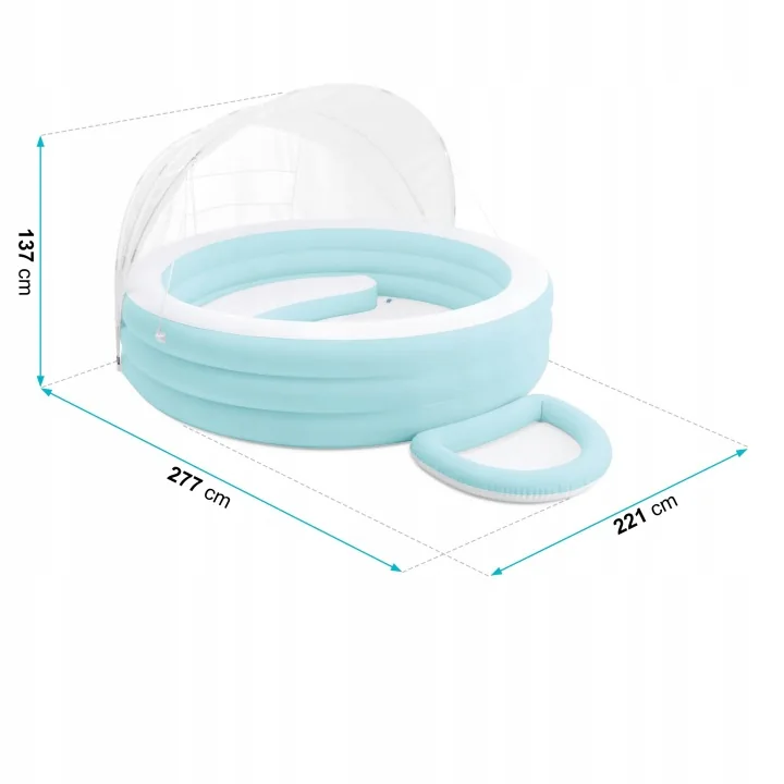 Imagine produs 4: Piscină gonflabilă pentru copii cu copertină 277x221 cm INTEX 57195