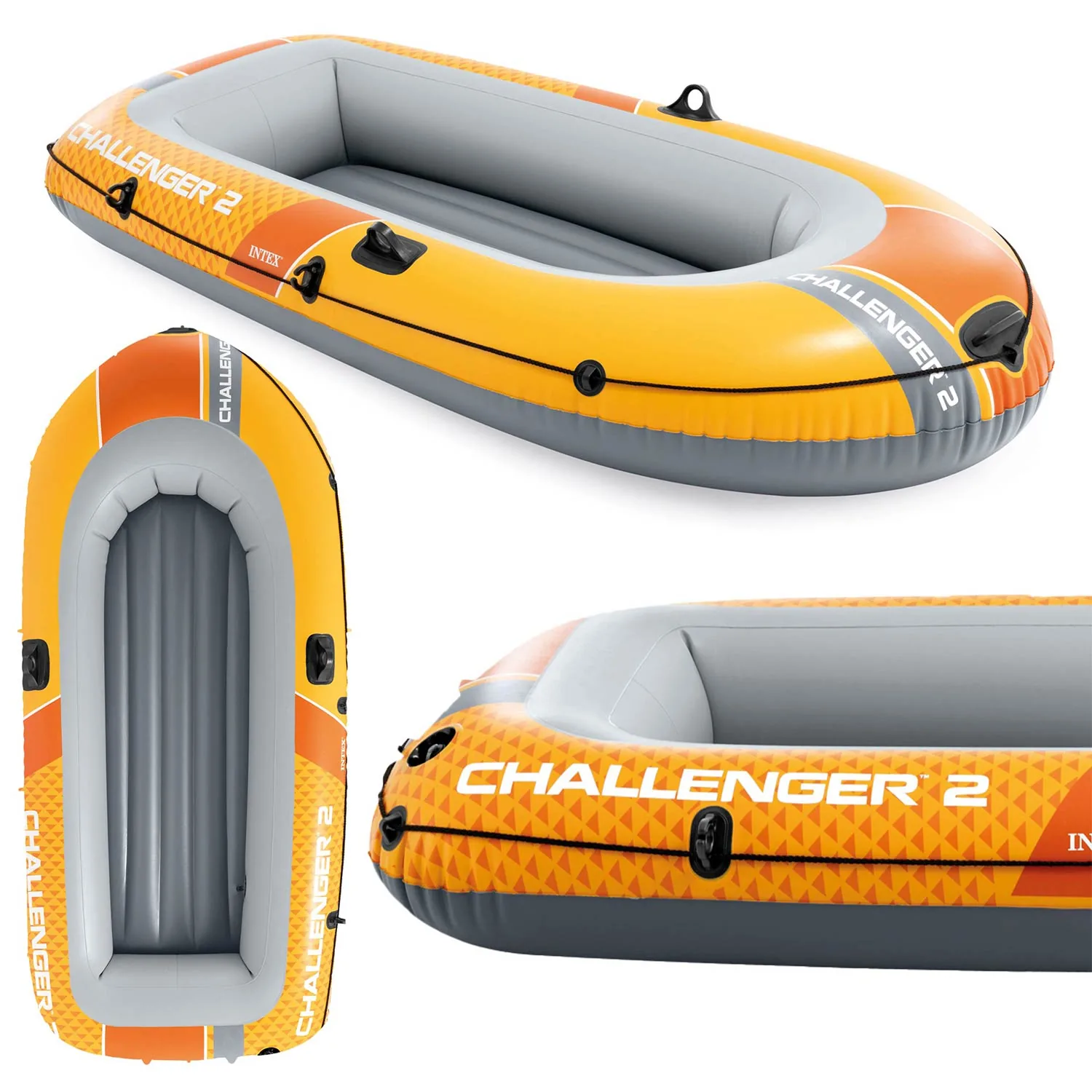 Horgászcsónak Challenger 2 személyes 200 kg 236x114x41 cm pumpa evezők INTEX 66313
