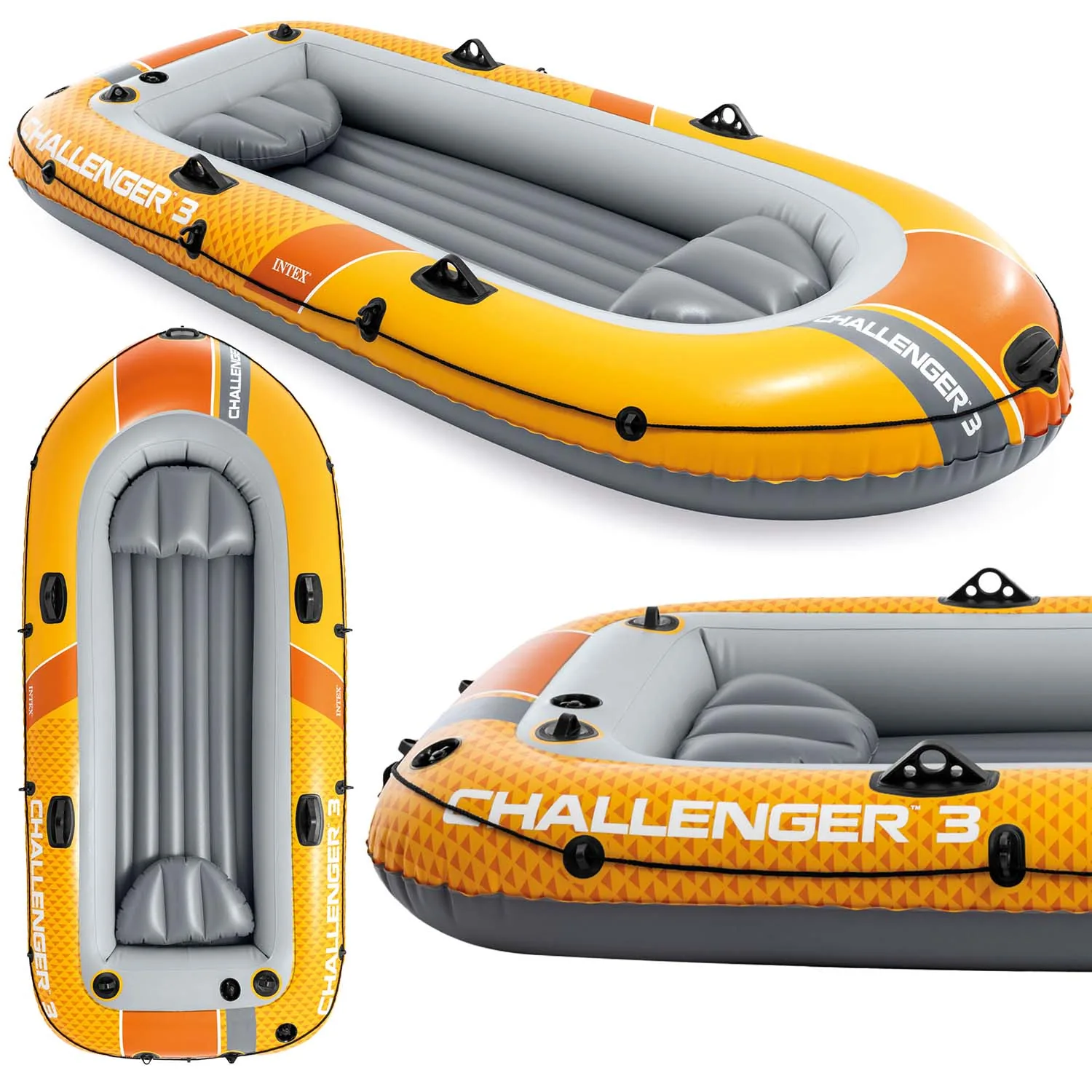 Challenger horgászhajó 3 személyre, 320 kg, 295x137x43 cm, pumpa, evezők, INTEX 66313
