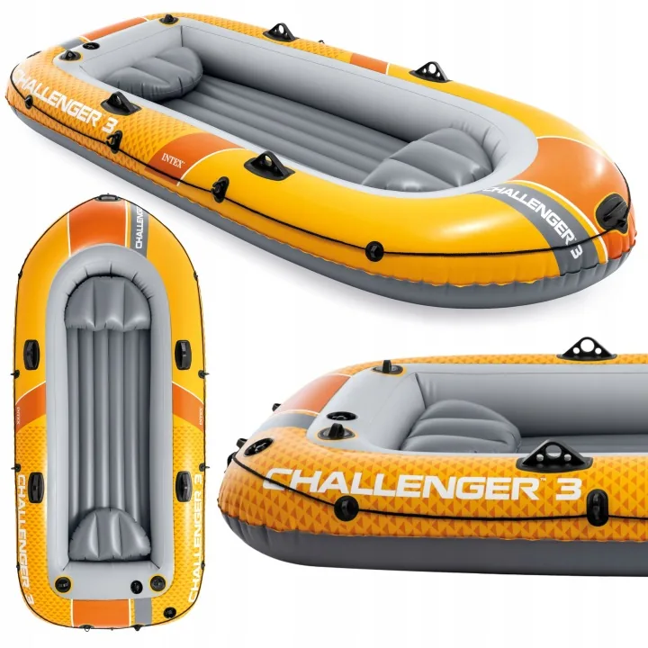 Barcă gonflabilă Challenger pentru 3 persoane, 320 kg, 295 x 137 x 43 cm, pompă, vâsle INTEX 66313