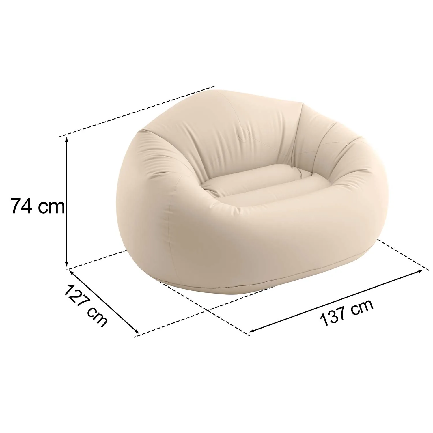 Termékkép 7: Felfújható fotel, puff, felfújható ülőpárna, 137x127x74 cm, Bestway 66505