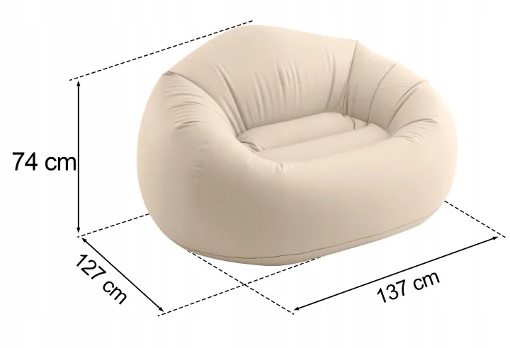Termékkép 3: Felfújható fotel, puff, felfújható ülőpárna, 137x127x74 cm, Intex 66505