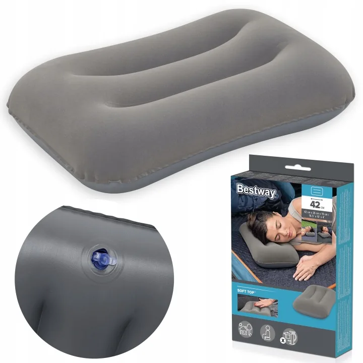 Nafukovací velurový polštář 42 x 26 cm Bestway 67121