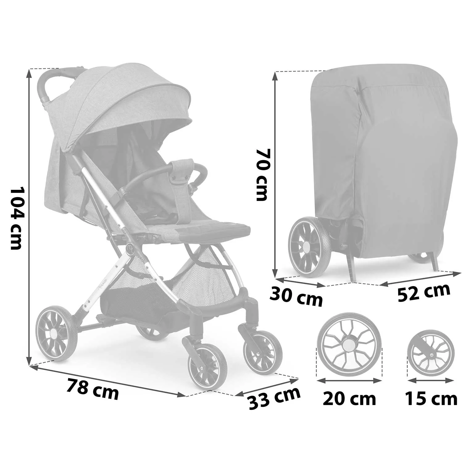 Termékkép 17: Paseo sport babakocsi, sötétszürke