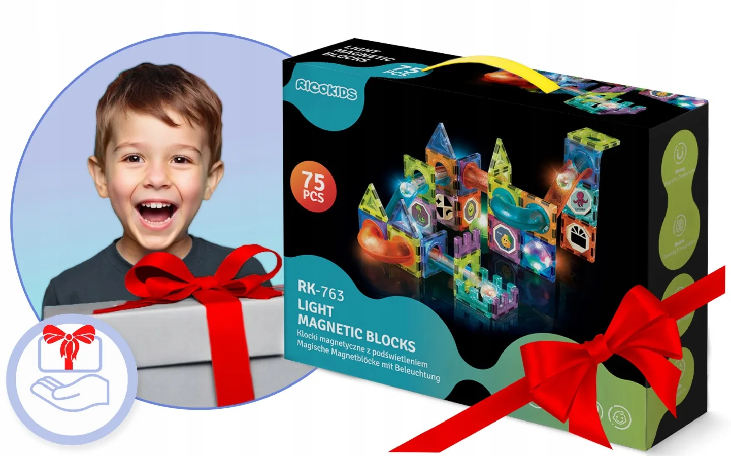 Termékkép 12: Világító mágneses építőkockák RK-763 Ricokids
