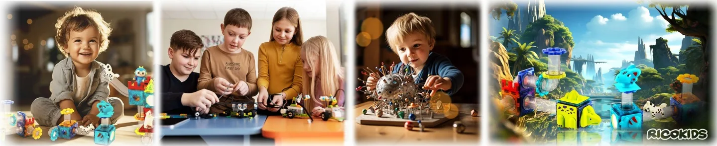 Mágneses építőkockák körhintával RK-769 Ricokids