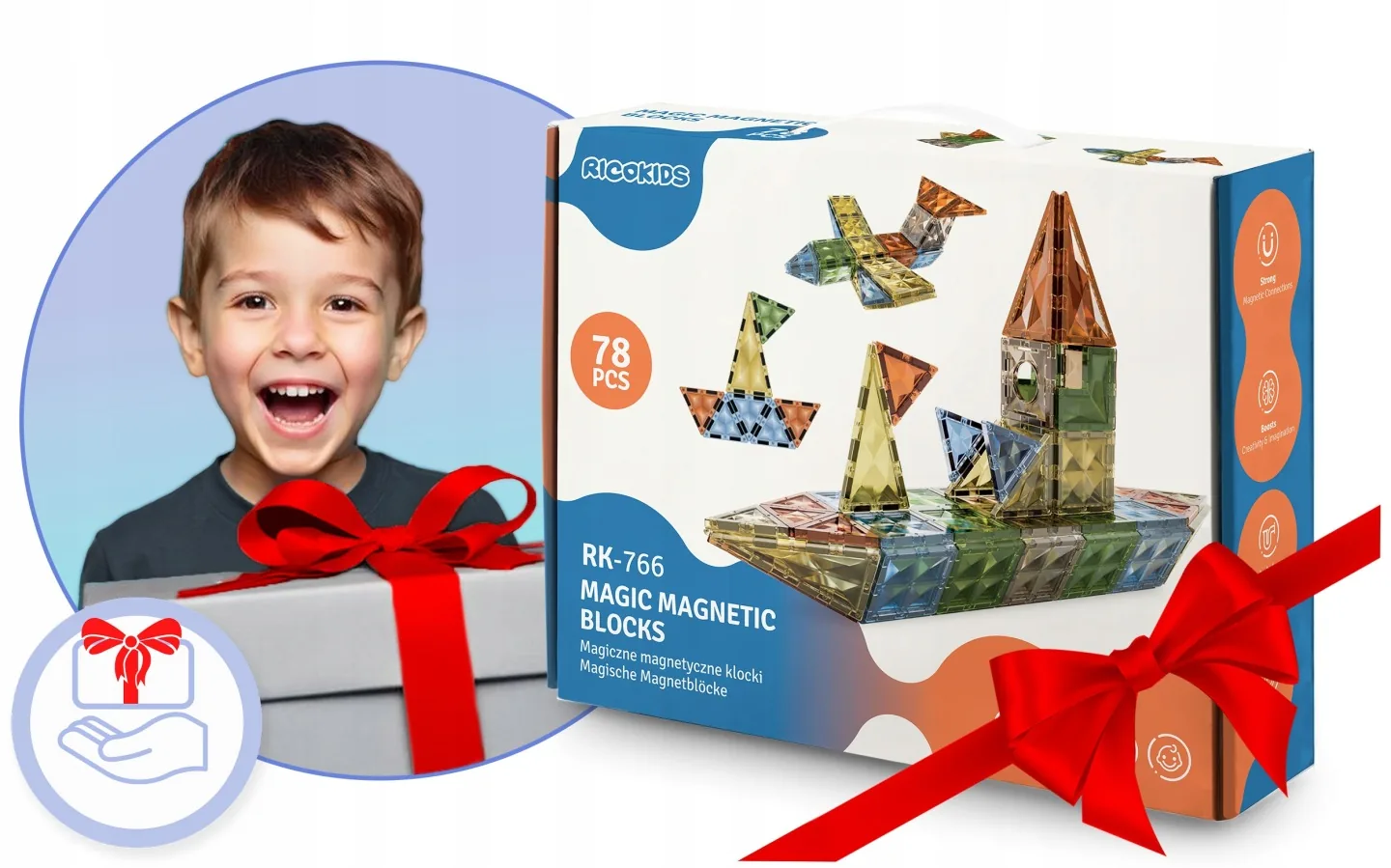 Termékkép 11: Mágneses építőkockák RK-766 Ricokids