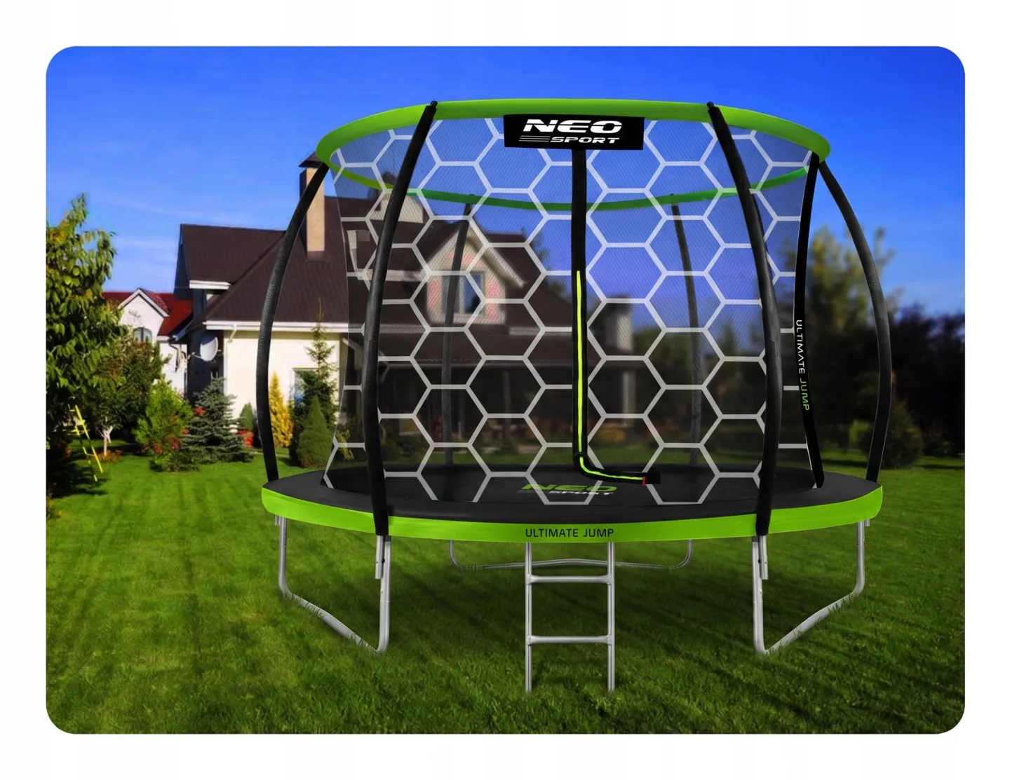 Imagine produs 8: Plasă interioară pentru trambulină Neo-Sport 252 cm 8 ft, 6 stâlpi