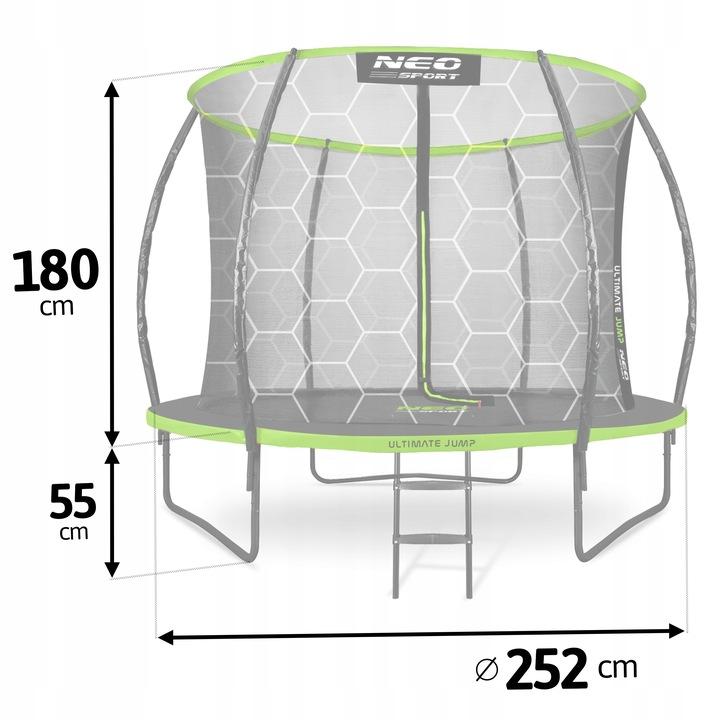 Termékkép 3: Profilos kerti trambulin 8 ft/252 cm belső hálóval, Neo-Sport