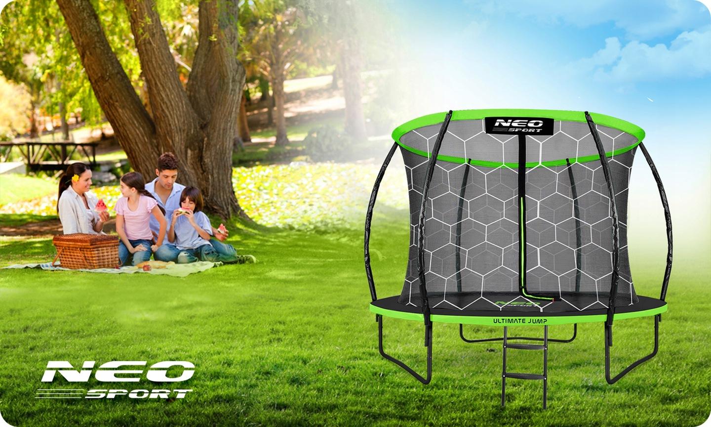 Termékkép 4: Profilos kerti trambulin 8 ft/252 cm belső hálóval, Neo-Sport