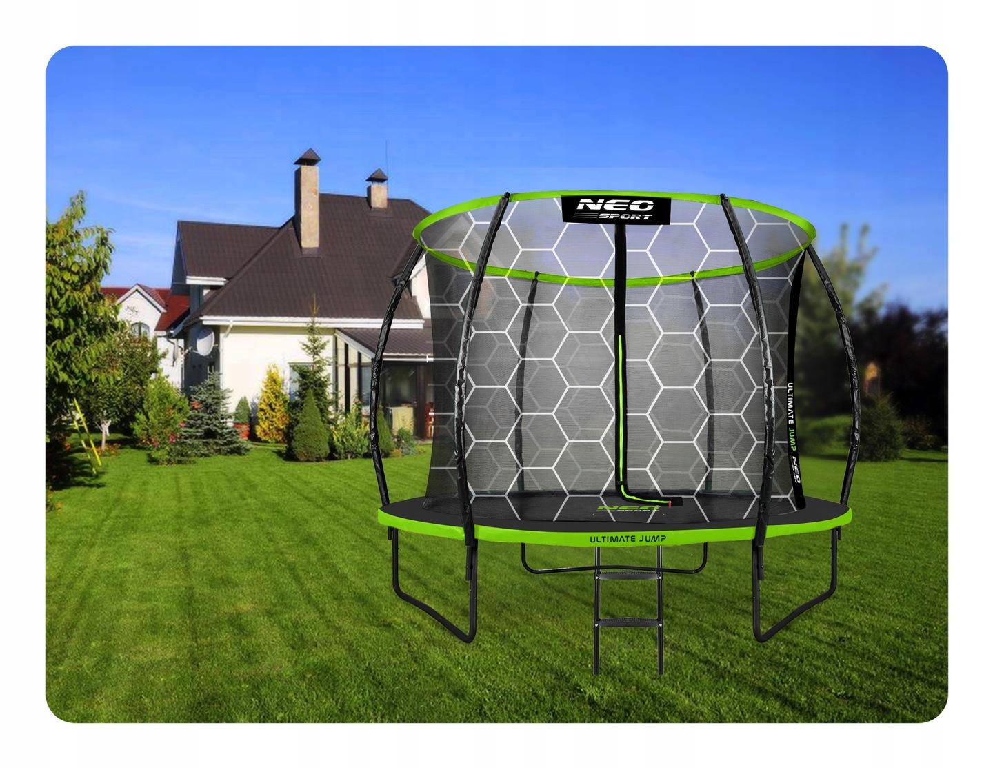 Termékkép 8: Profilos kerti trambulin 8 ft/252 cm belső hálóval, Neo-Sport