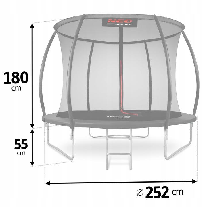 Termékkép 3: Neo-Sport profilozott kerti trambulin 8 ft/252 cm belső hálóval