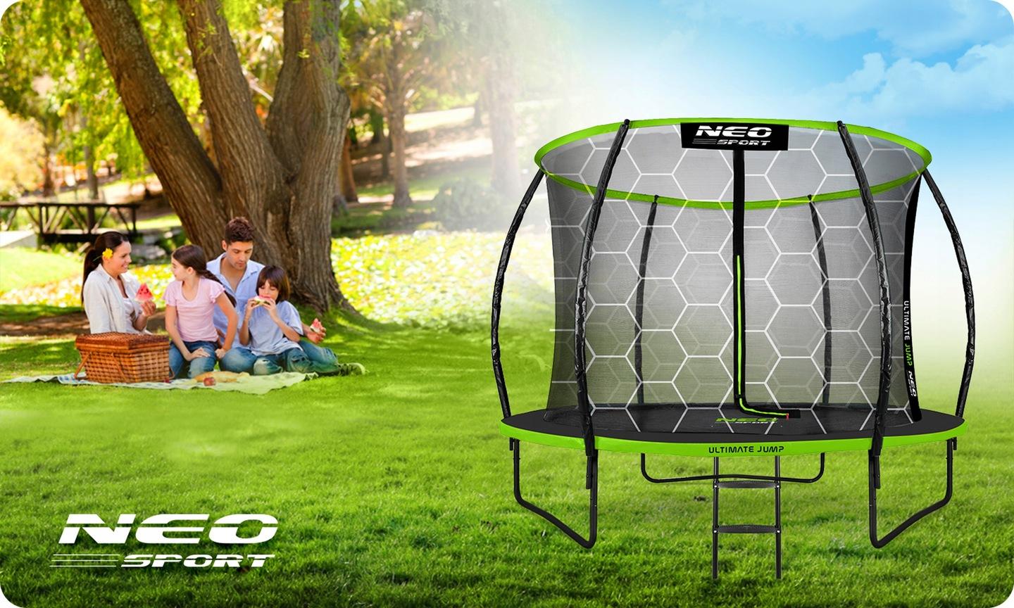 Termékkép 4: Profilozott kerti trambulin 10 ft/312 cm belső hálóval, Neo-Sport