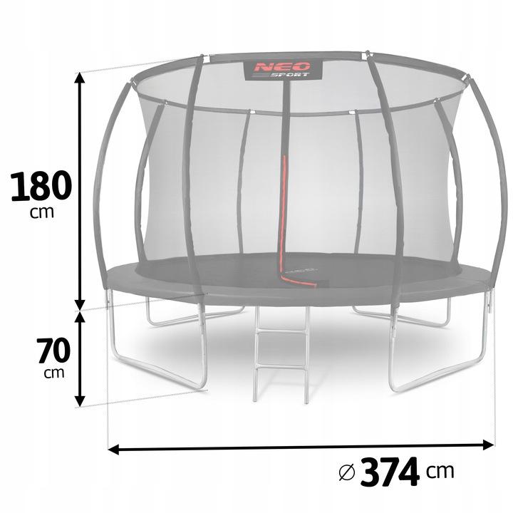 Termékkép 3: Neo-Sport kerti, profilozott trambulin 12 ft/374 cm belső hálóval