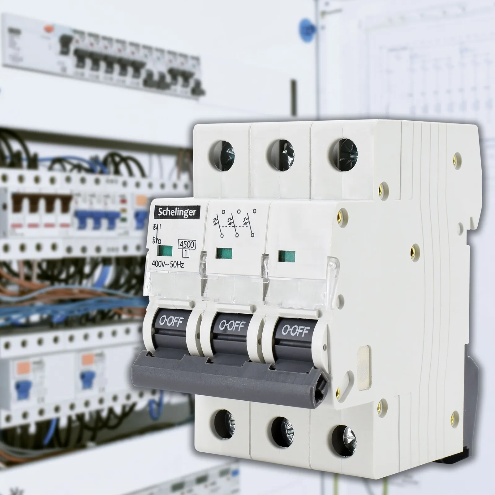Schelinger automatski osigurač 3P 50A, B karakteristika, modularni na DIN vodilicu BM-A02-G7-3P-B50