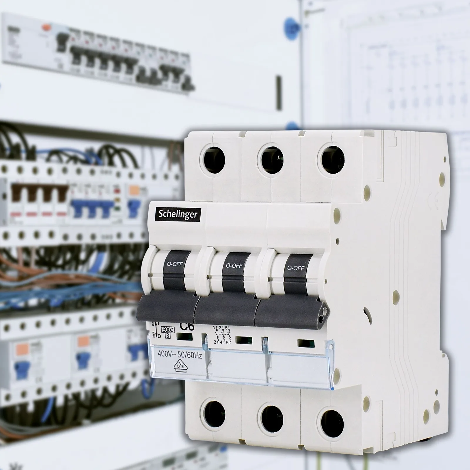 Tropólni modularni odklopnik B 20A 6KA Schelinger BM-A02-G8-3P-B20