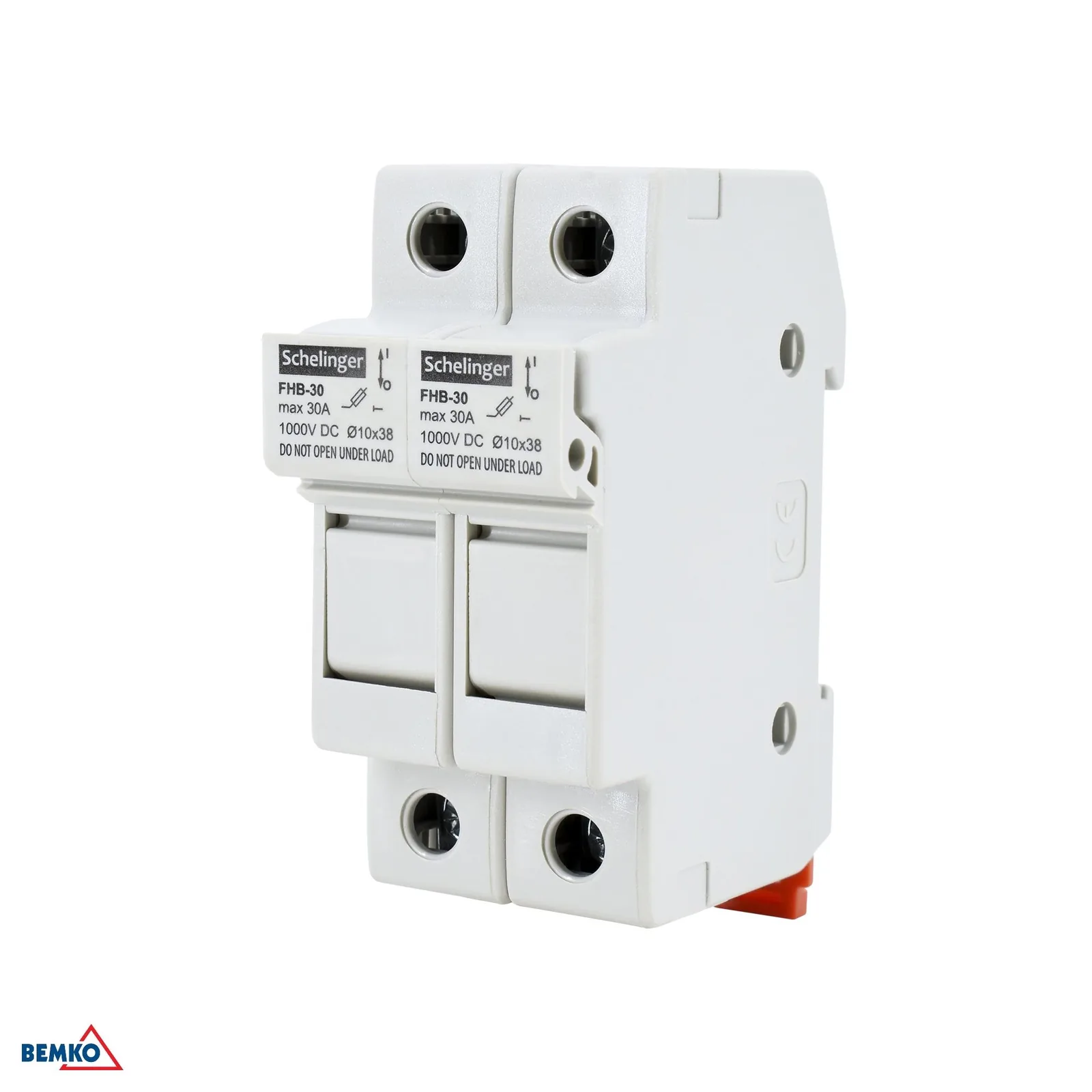 Poistkový odklopnik 2P 10X38 za DIN letev, 1000 V DC, max. 32 A Schelinger BM-A13-FHB-2P-DC1000-32