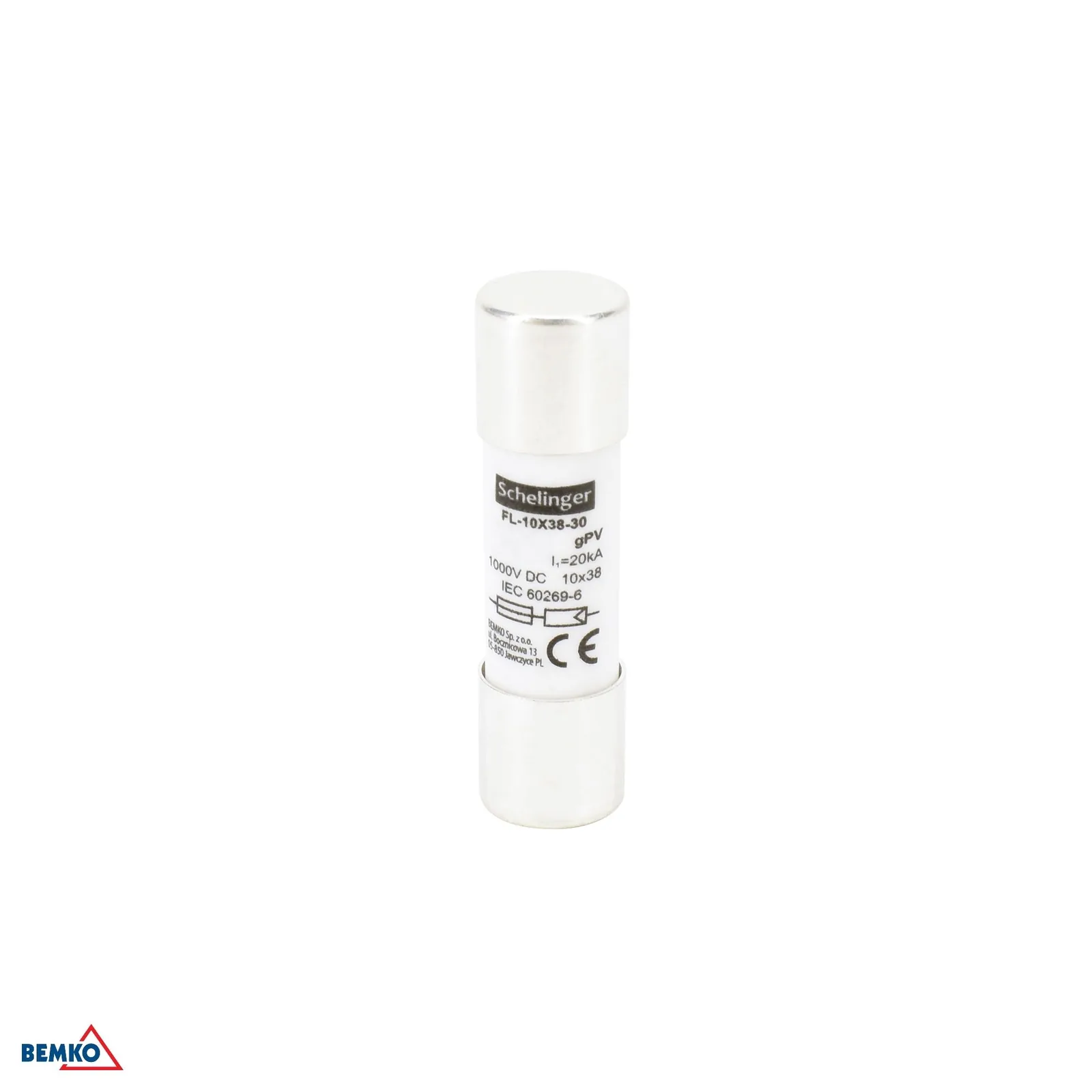 Schelinger fotovoltikus biztosítékbetét 10 × 38 mm gPV 25 A 1000 V DC BM-A13-FL-10X38-25